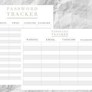 Wachtwoordtracker | Wachtwoorden bijhouden | Wachtwoordtrackerlogboek