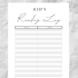 kids reading log | kids reading |reading journal |digital download | educational printable | reading log | instant download