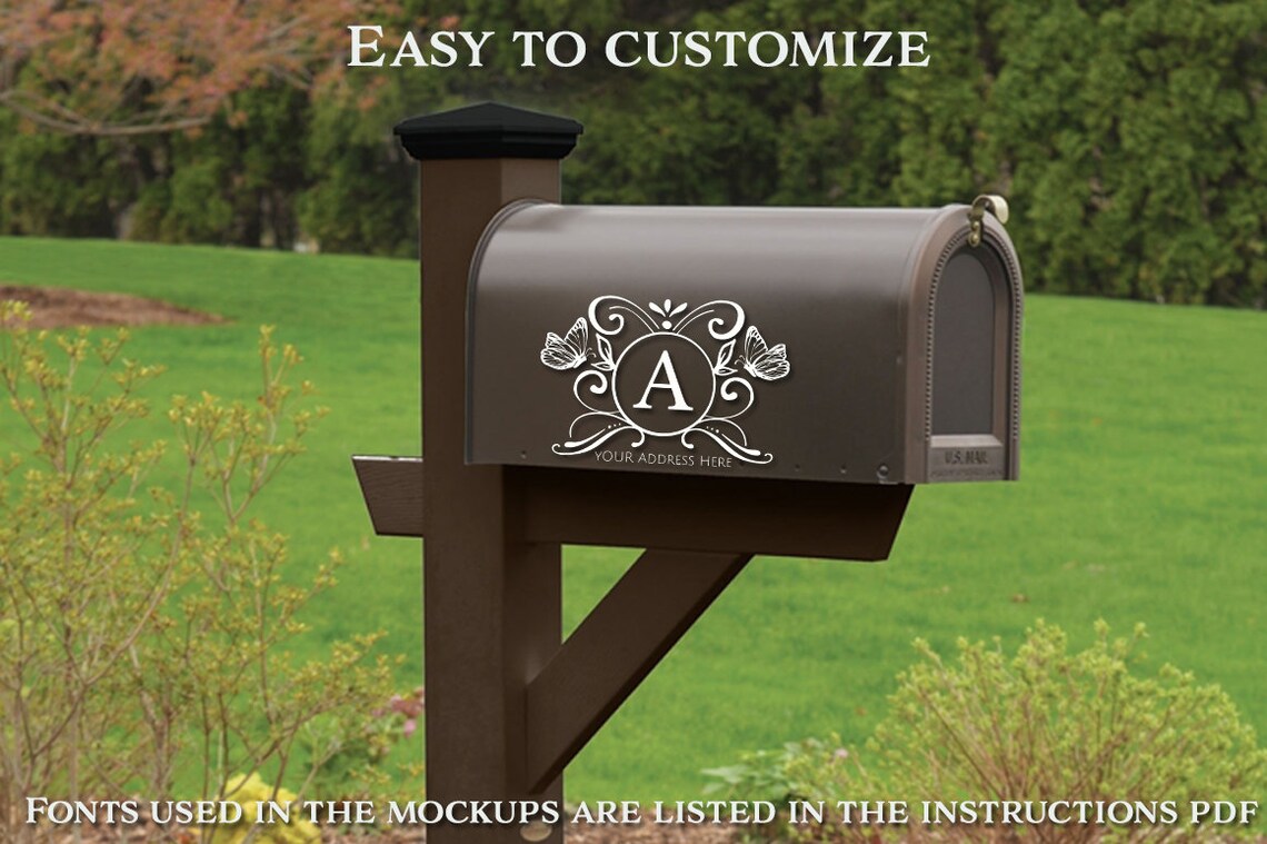 Mailbox Decals Pack Cut File SVG DXF for Cameo Cricut and Etsy