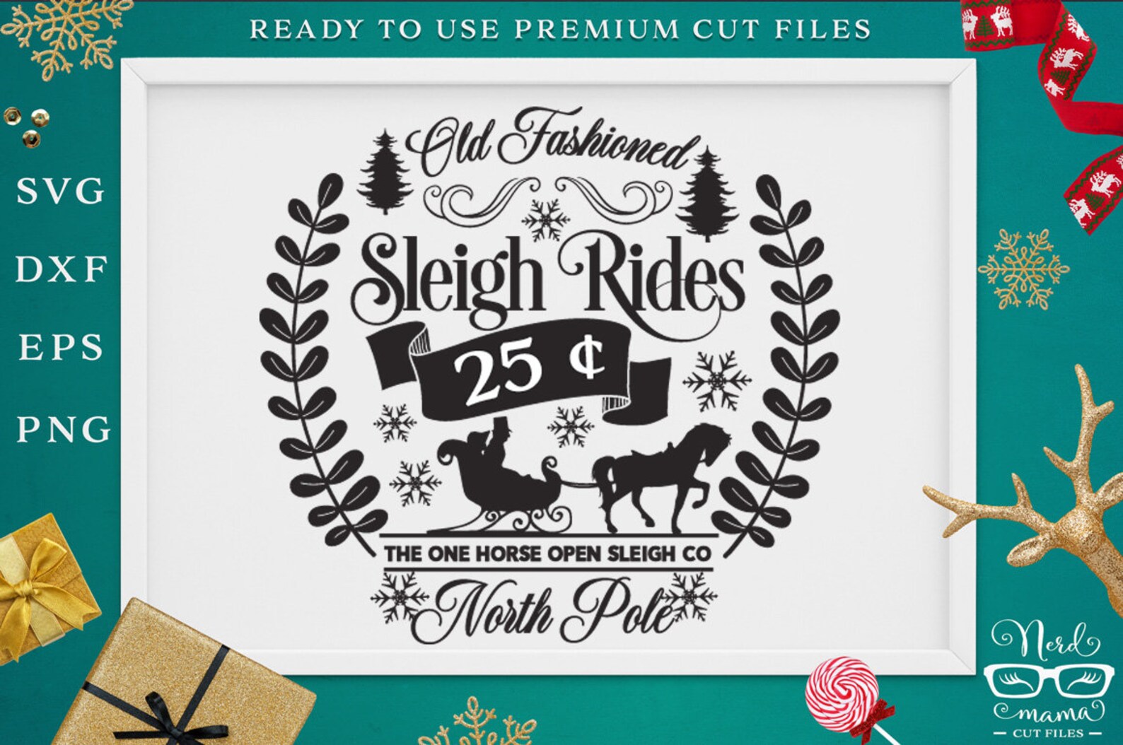 Sleigh Rides Sign Cut File Winter Cut File for Cameo Cricut | Etsy
