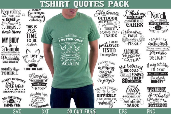 Download T Shirt Quotes Pack 50 Sarcastic Quotes For Cameo Cricut Etsy