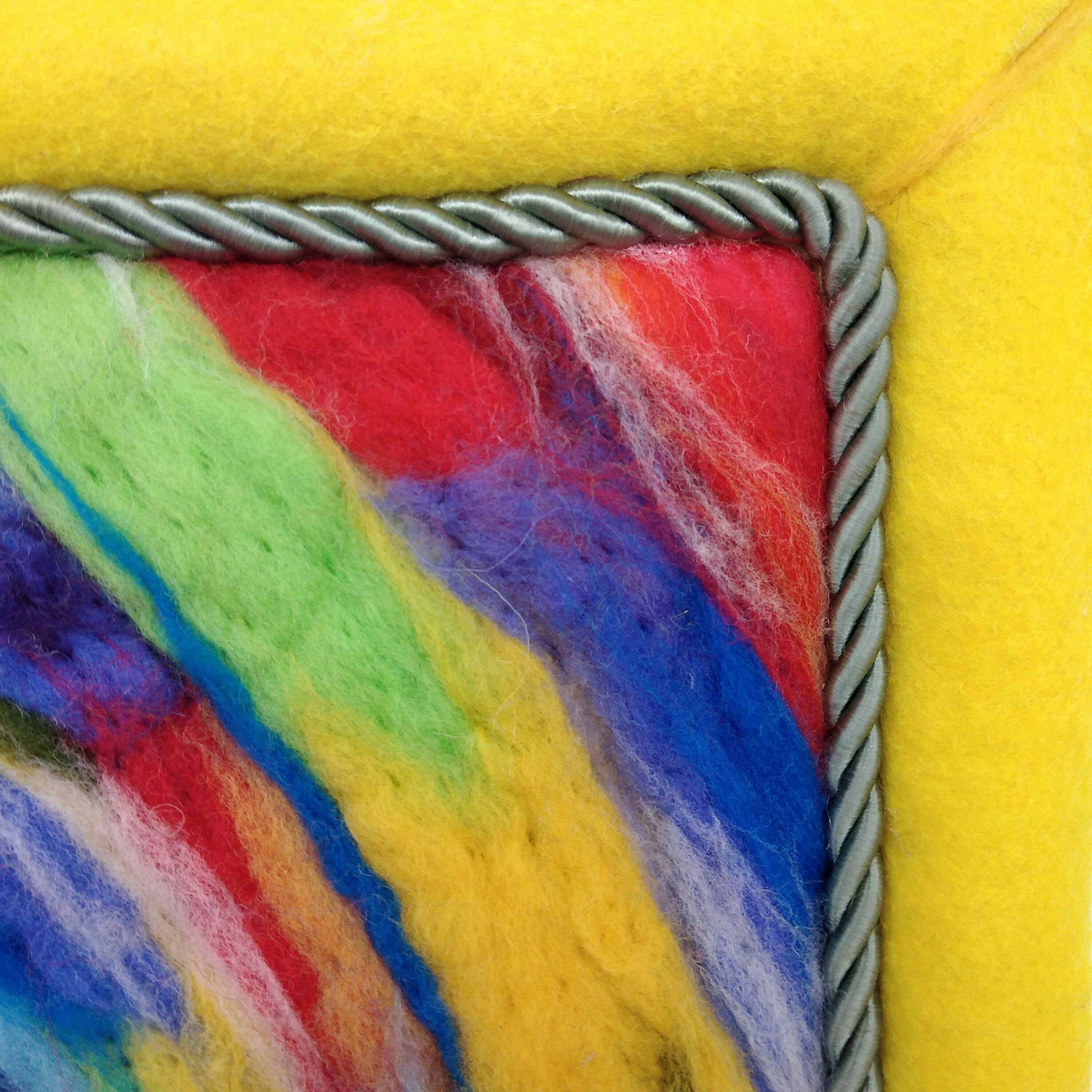 Felted picture Wool painting Colorful wall art abstract Etsy