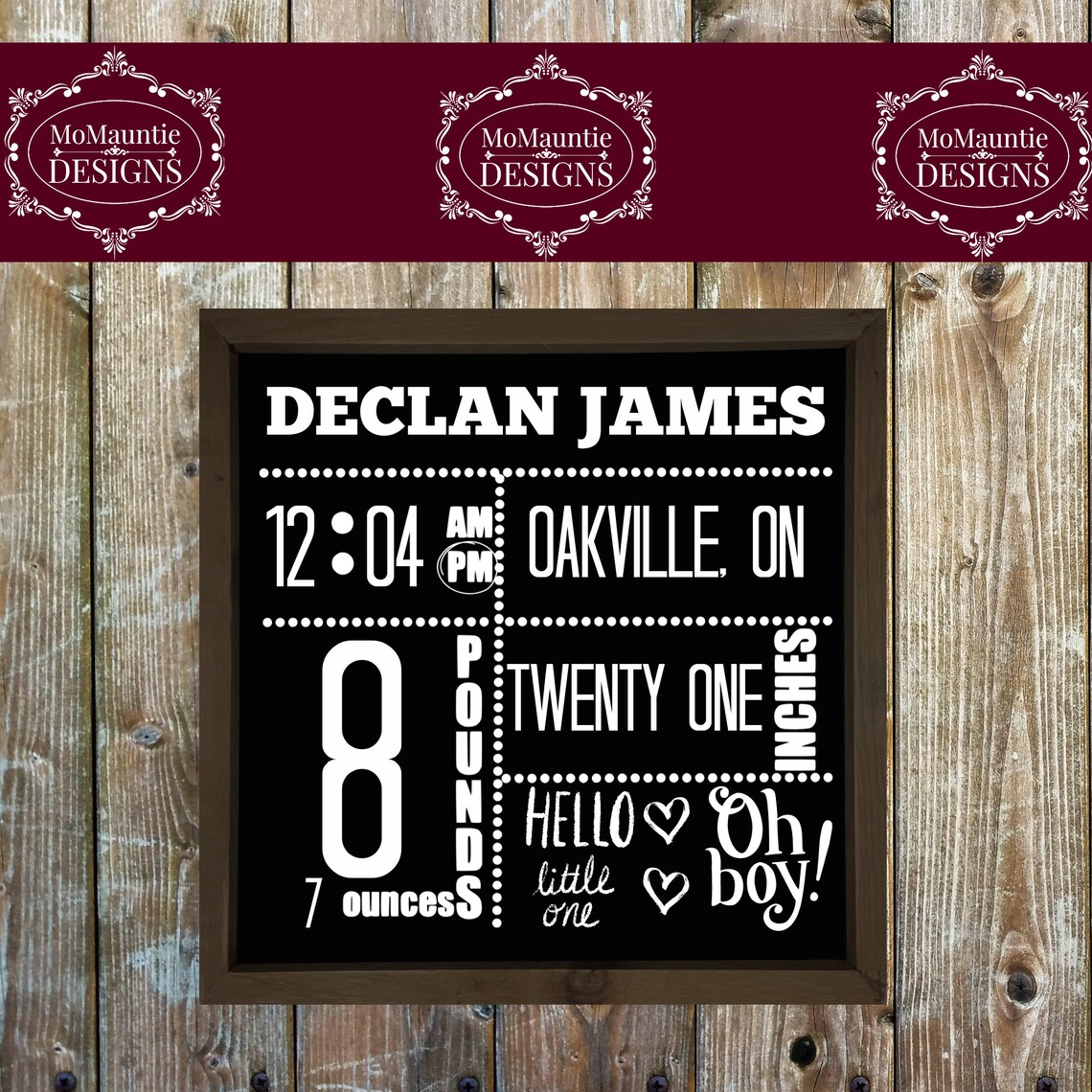 Baby Birth Announcement Simple Blank Fill in the Blanks Etsy