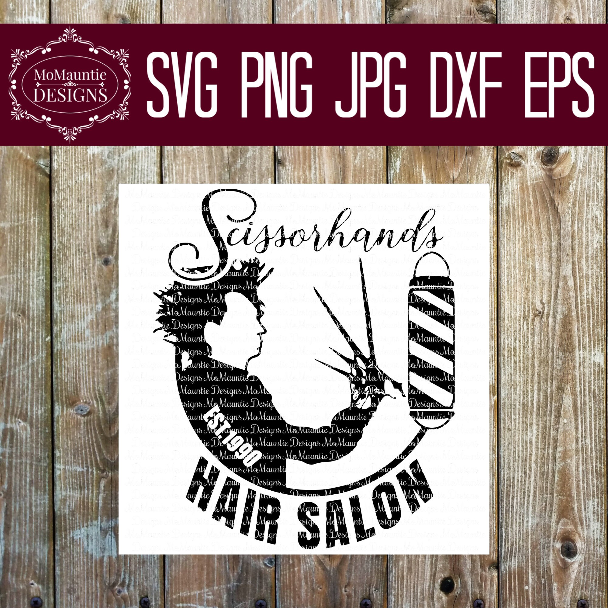 Scissorhands Hair Salon Cutting File Svg Png Jpg Dxf Etsy