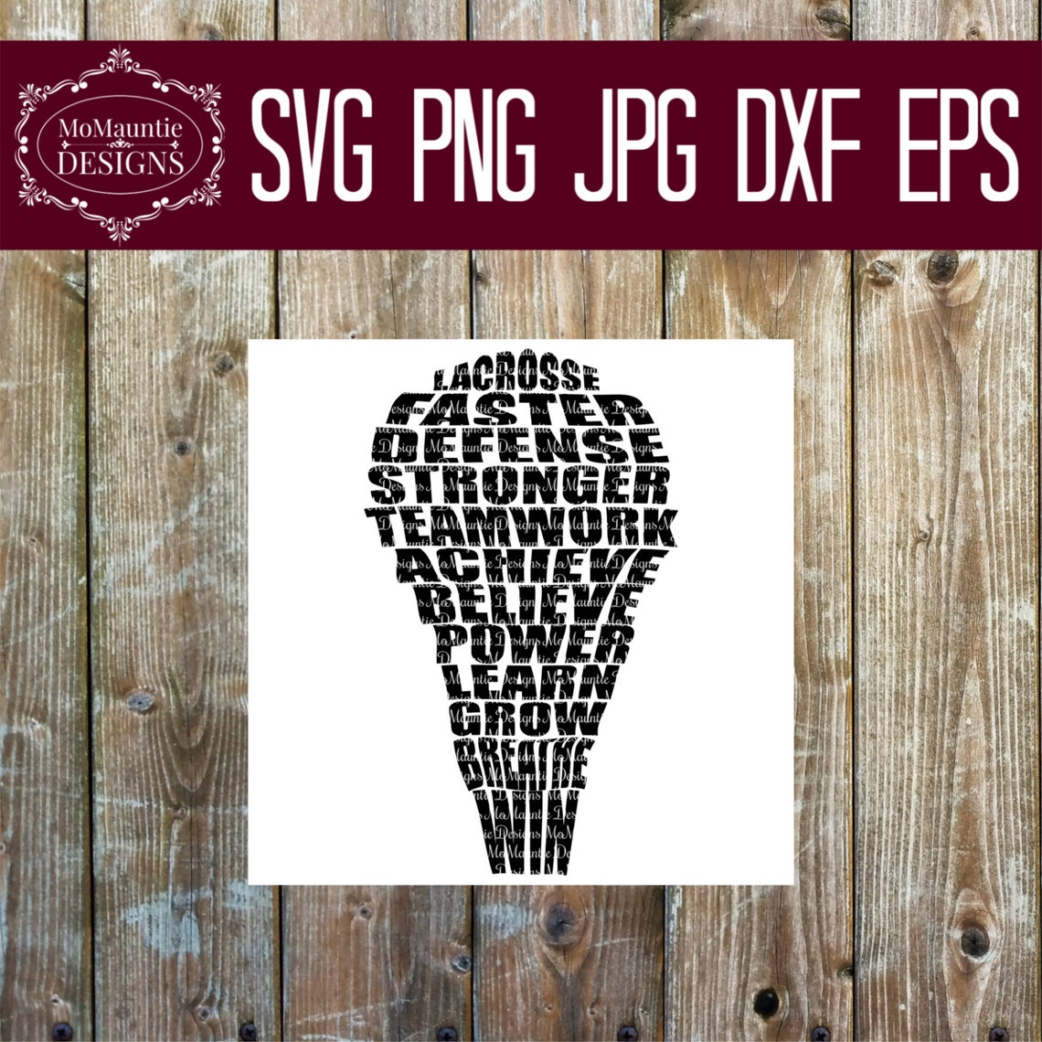 Lacrosse Stick Word Art Cutting File svg png jpg dxf Etsy