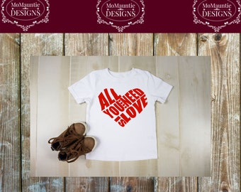 Alles wat je nodig hebt is liefde hartvorm snijden bestand - svg - png - jpg - dxf - eps persoonlijk of commercieel gebruik Cricut Cameo Silhouette