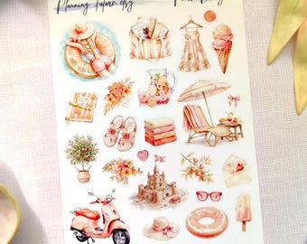 Naklejki dekoracyjne Peach Breeze, naklejki do planerów, dzienniki, scrapbooking