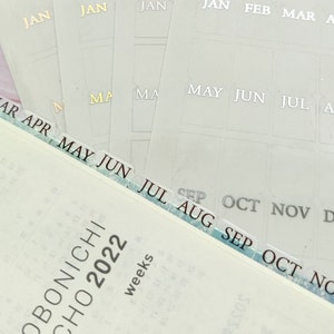 Etichette mensili trasparenti con lamina, adesivi per planner, adesivi per journaling, adesivi per scrapbooking, adesivi per scritte
