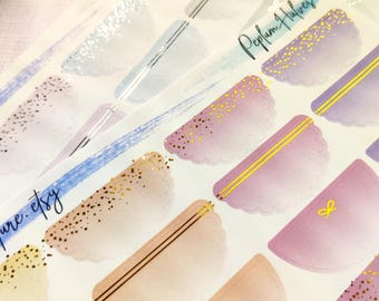Foliowane połówki peplum, naklejki do planera: dekoracyjne dzienniki i scrapbooking