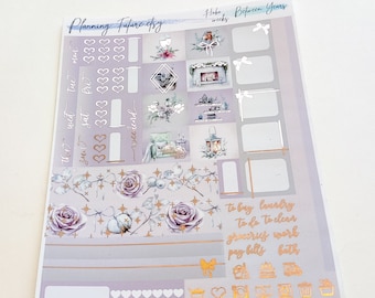 Between Years Rose gold Foiled Hobonichi Weeks sticker kit, Decorative Stickers,Functional stickers ,Planner stickers , Journaling stickers