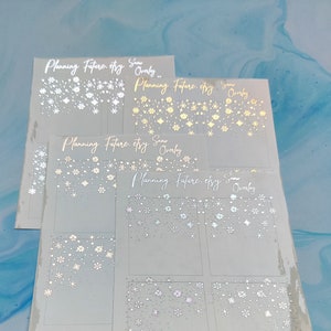 Schnee Foil Fullbox Overlays, Planer Aufkleber, Journaling Aufkleber, Scrapbooking