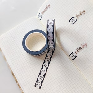 1-31 Numéro de date Washi, perforé pour une séparation facile ! - des autocollants numériques, du ruban adhésif, du ruban adhésif pour travaux manuels, des chiffres des mois, des autocollants textuels