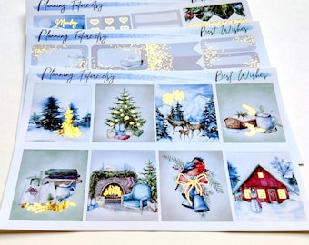 Kit de pegatinas doradas "Best Wishes" para planificadores: diarios, álbumes de recortes y manualidades.