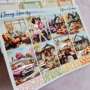 Fifties in Pinkies Rose Gold Foiled Sticker Kit, Dekorative Aufkleber, Funktionale Aufkleber, Planer Aufkleber, Journaling Aufkleber