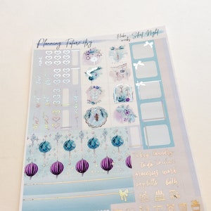 Silent Night Holographic Foiled Hobonichi Weeks sticker kit, Decorative Stickers,Functional stickers ,Planner stickers , Journaling stickers