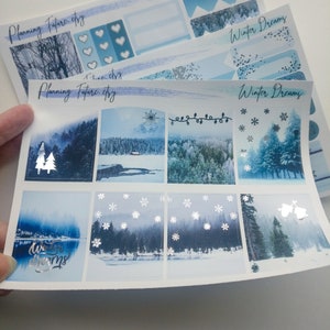 Kit di adesivi laminati Winter Dreams, adesivi decorativi, adesivi funzionali, adesivi per planner, adesivi per journaling, scrapbooking