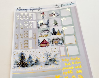 Best Wishes Gold Foiled Hobonichi Weeks sticker kit, Decorative Stickers,Functional stickers ,Planner stickers , Journaling stickers