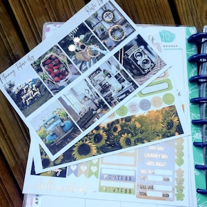 Kit de pegatinas metálicas Rustic Life para planificadores: diarios, álbumes de recortes y manualidades con papel. imagen 1