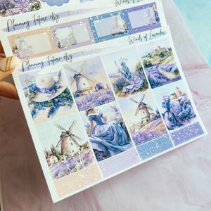 Kit di adesivi olografici Winds of Lavender, adesivi decorativi, adesivi funzionali, adesivi per planner, adesivi per journaling