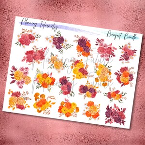 Boeketbundel, decoratieve stickers, plannerstickers, logboekstickers, scrapbooking