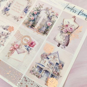 Kit di adesivi Timeless Beauty Rose Gold Foiled, adesivi decorativi, adesivi funzionali, adesivi per planner, adesivi per journaling
