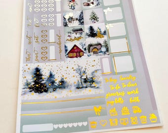 Best Wishes Gold Foiled Hobonichi Weeks sticker kit, Decorative Stickers,Functional stickers ,Planner stickers , Journaling stickers