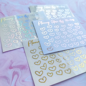 Verijdelde minihartstickers, decoratieve stickers, plannerstickers, dagboekstickers, scrapbooking