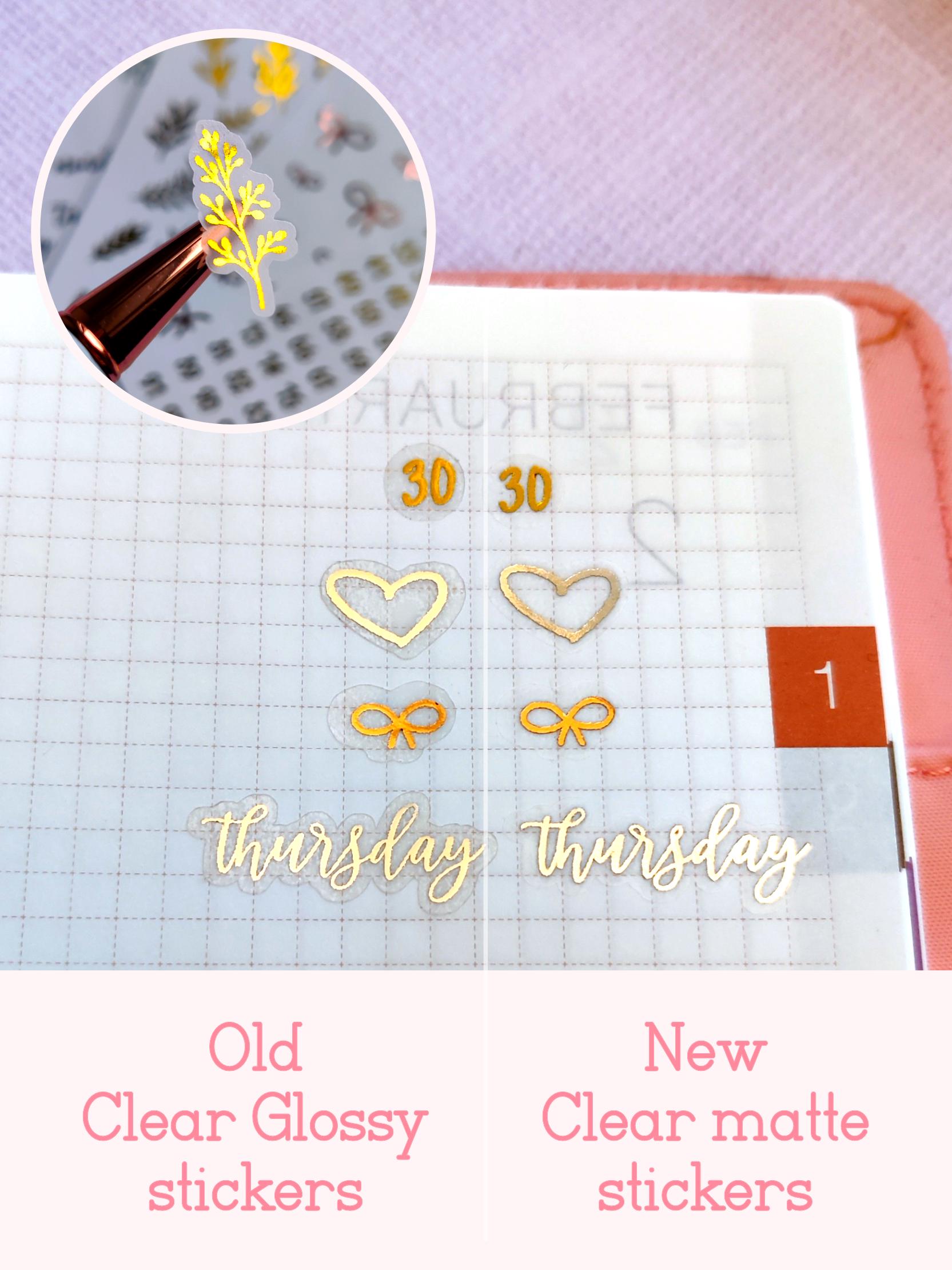 Foiled Date Stickers, Planner Stickers, Journaling Stickers ...