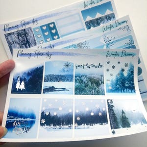 Kit met verijdelde sticker Winter Dreams Plannerstickers: dagboek, plakboek, knutselwerkjes