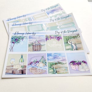 Zestaw naklejek foliowych Day at the Vineyard, Naklejki dekoracyjne, Naklejki funkcjonalne, Naklejki do planerów, Naklejki do dzienników, Scrapbooking