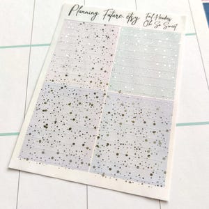 Pastel Silver Foil Header Stickers: Planner Stickers