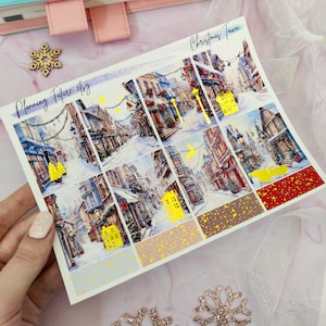 Christmas Town verijdelde volle dozen, decoratieve stickers, functionele stickers, plannerstickers, logboekstickers