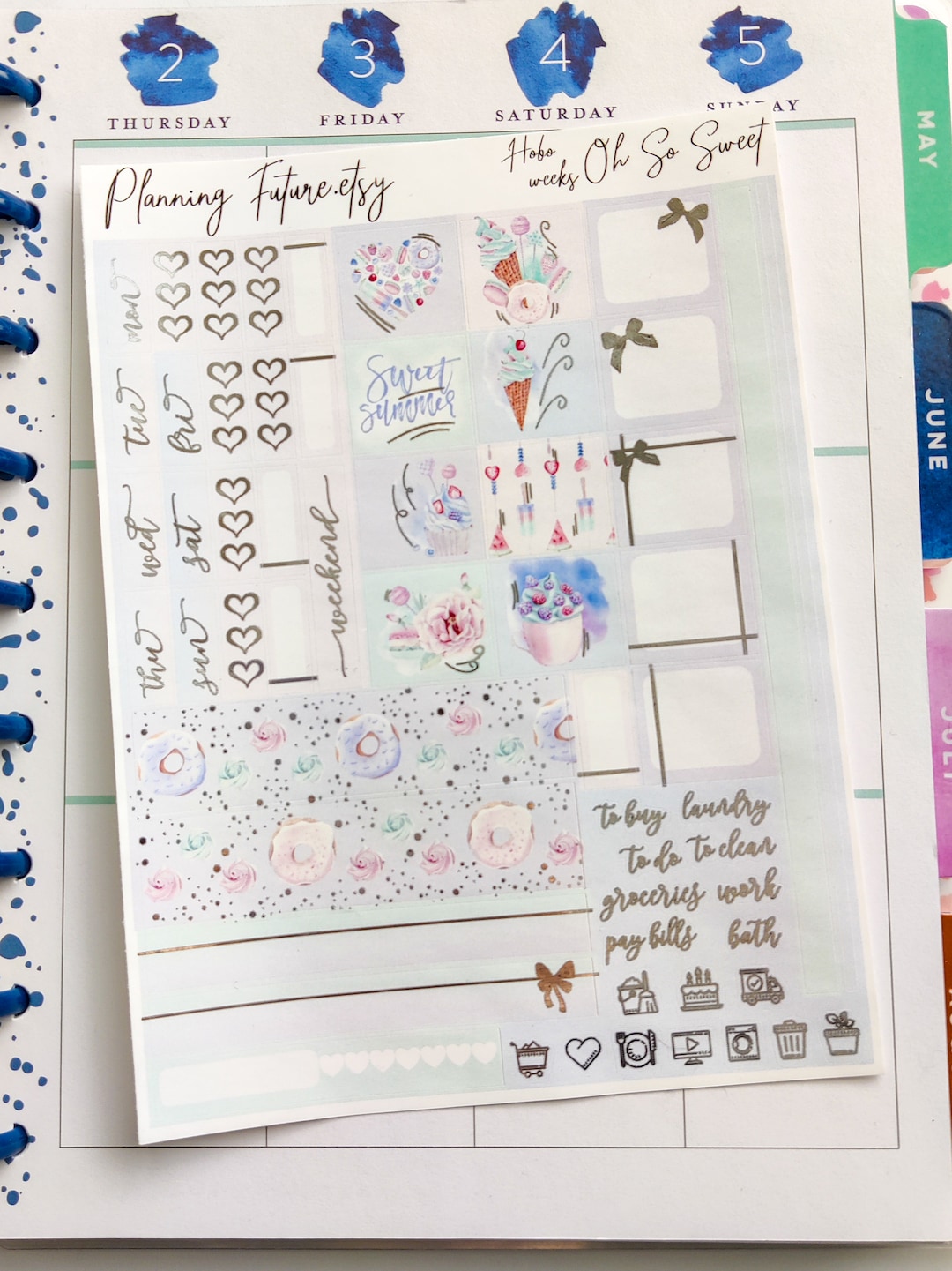 Oh so Sweet Hobonichi Weeks Sticker Kit, Decorative Stickers,functional ...