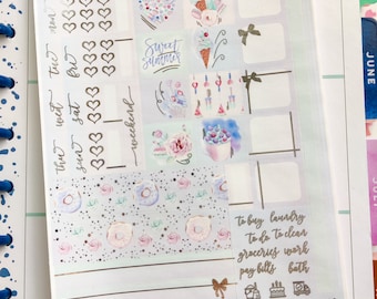 Oh So Sweet Hobonichi Weeks Aufkleber Kit, dekorative Aufkleber, funktionale Aufkleber, Planer Aufkleber, Journaling Aufkleber