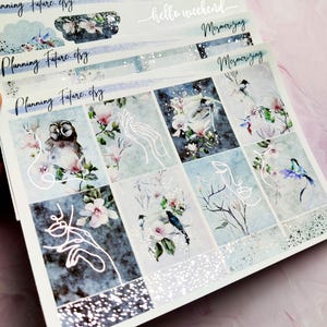 Kit di adesivi argentati affascinanti per planner: diario, album di ritagli, creazioni di carta