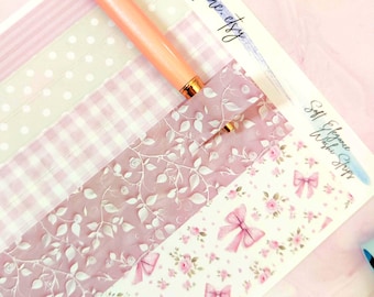 Paski Washi Soft Elegance, naklejki Fake Washi, naklejki dekoracyjne, naklejki do planerów, naklejki do dziennika, scrapbooking