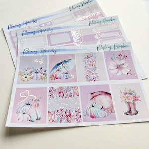 Kit de pegatinas de calabaza ruborizada, pegatinas decorativas, pegatinas funcionales, pegatinas para planificador, pegatinas para diario, pegatinas para scrapbooking