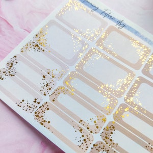 Etichette Shimmer Neutrals Foiled, adesivi per metà scatola e un quarto di scatola, adesivi decorativi, adesivi per planner, adesivi per journaling