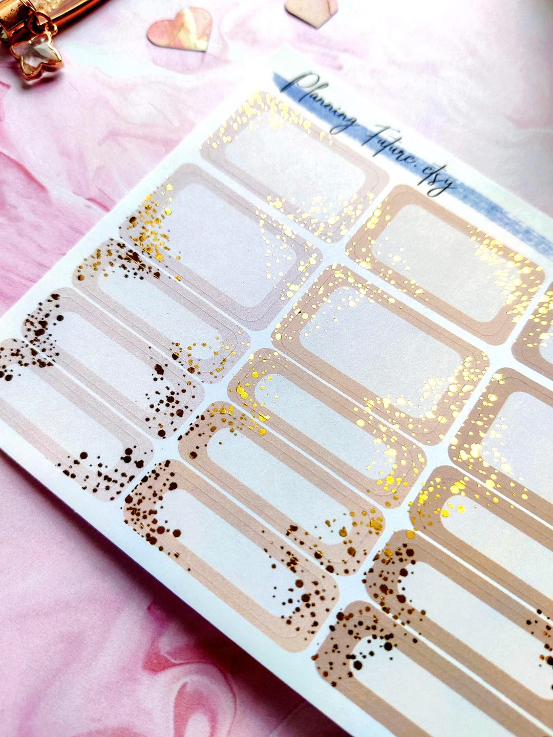 Neutrals Foiled Shimmer Labels, Half and Quarter Box Stickers Stickers ...