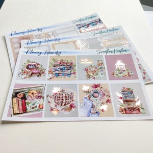 Kit de pegatinas con efecto metalizado de brezo para suéter, pegatinas decorativas, pegatinas funcionales, pegatinas para planificadores, pegatinas para diarios, álbumes de recortes