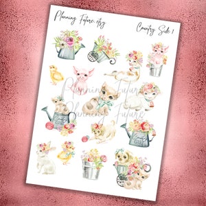 Adesivos Countryside 1, Adesivos decorativos, Adesivos para planejador, Adesivos para diário, Scrapbooking
