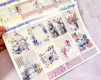 Zestaw naklejek Timeless Beauty Rose Gold Foiled Stickers do planera: dziennik, album, rękodzieło papierowe