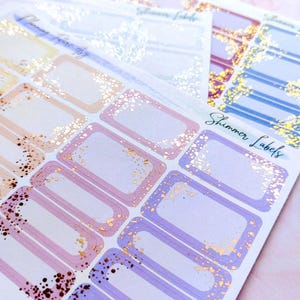 Etiquetas adhesivas brillantes con efecto metalizado para planificadores: decoración para diarios y scrapbooking