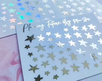 Foiled Mini Star stickers, Decorative stickers, Planner stickers , Journaling stickers , Scrapbooking