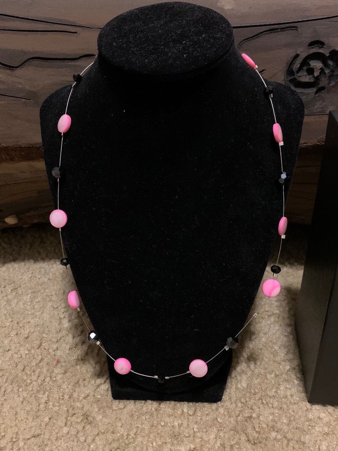 Pink and black jewelry set Etsy