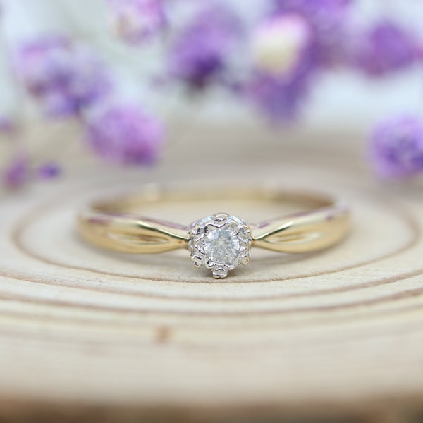 Diamond Solitaire | Illusion Set | Classic Design | Engagement Ring | Promise Ring | Pre-owned Diamond | Anniversary | UK Size U | True Love