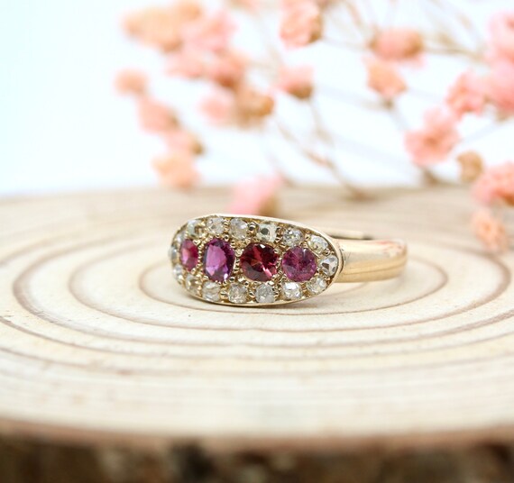 Antique Ruby & Diamond Dress Ring | Statement Rin… - image 4