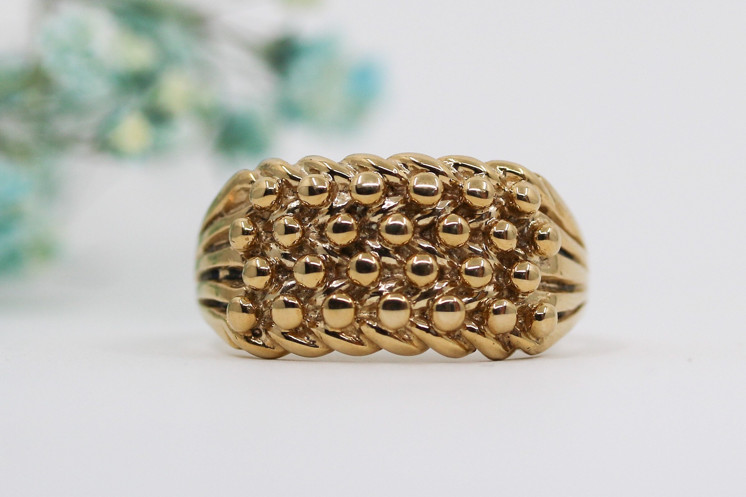 Preowned Vintage Keeper Ring 9ct Gold Solid Gents Ring Etsy