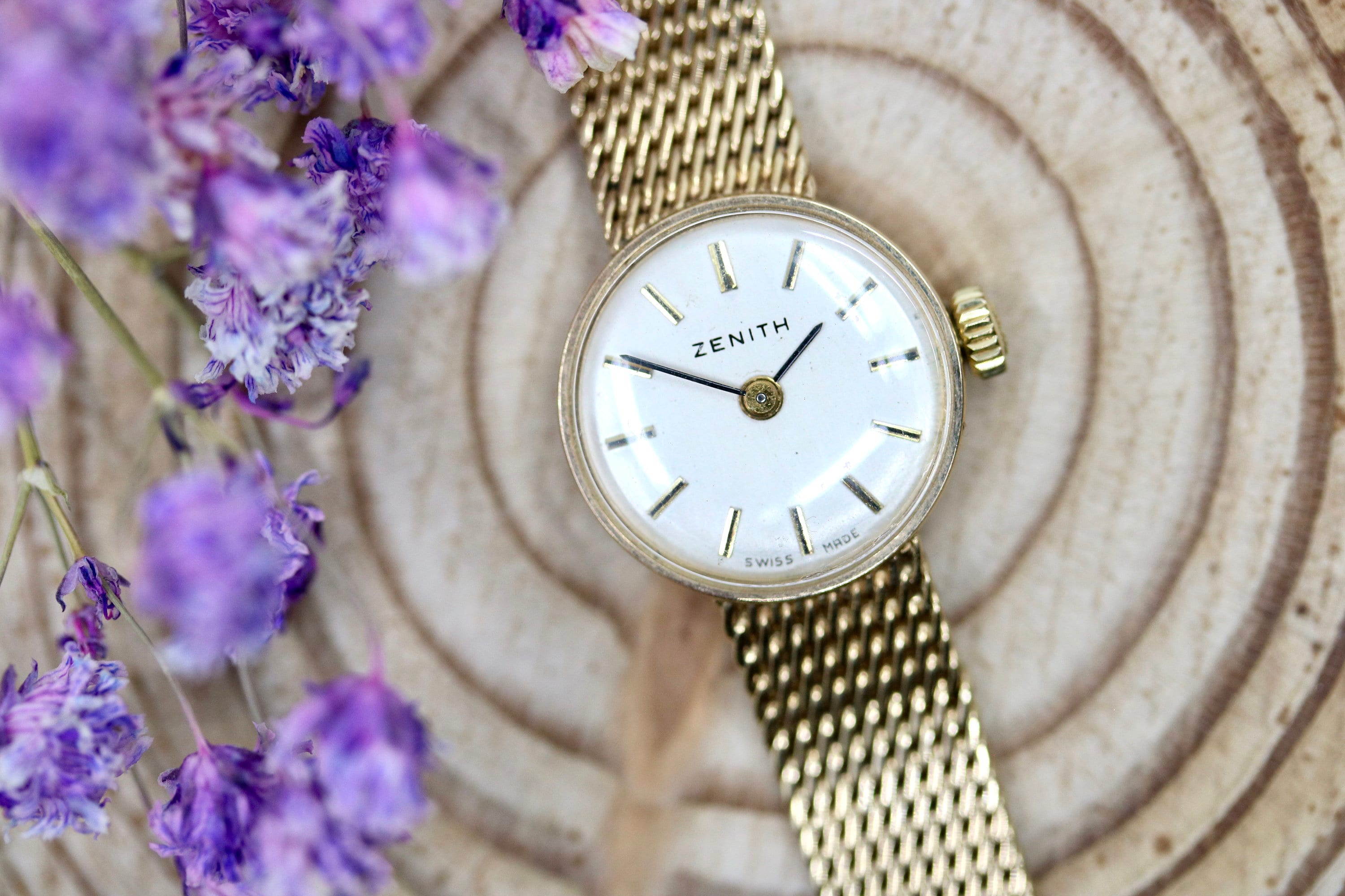 zenith 9ct gold watch