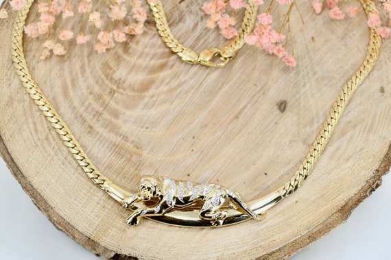 Cartier style Panther Collar Choker Pre owned 18ct Gold Diamonds